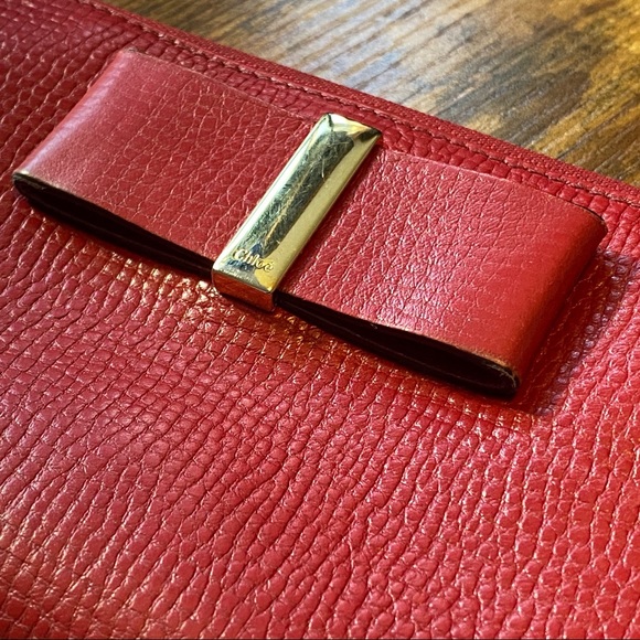 Authentic Chloe Bow Zip Long Wallet - Picture 8 of 13